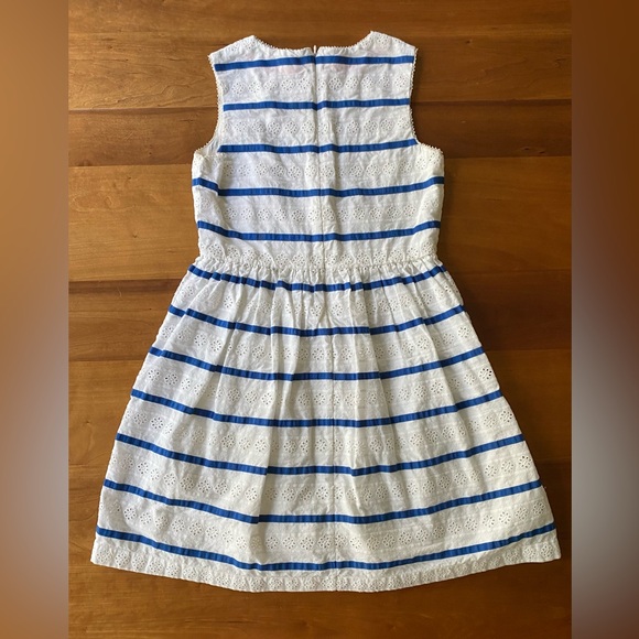 Johnnie b girl’s 13-14 y.o. blue-and-white striped dress w/ eyelet embellishment - Picture 2 of 4